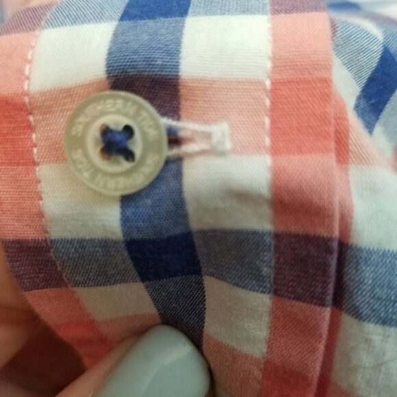Southern Tide Pink Blue Plaid Button Down Small - Picture 7 of 9